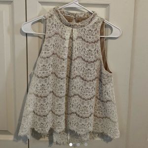 White lace tank top